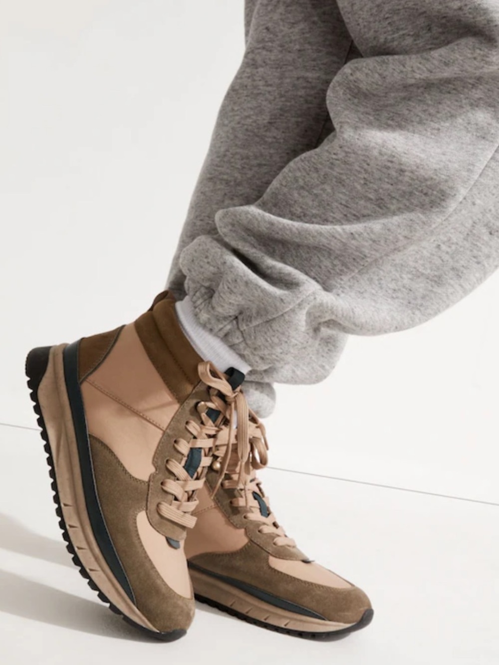 MADEWELL The Sneaker Boot in Nylon and Suede Golden Spinach Multi Size 7